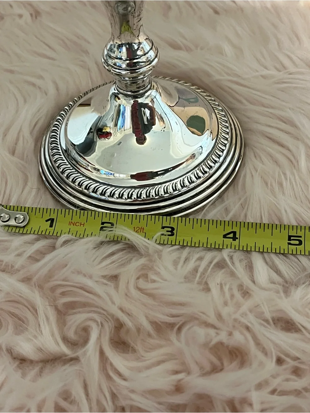 Antique EMPIRE Sterling Silver Weighted Candlestick #40